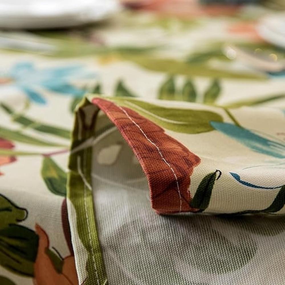 Cotton Tablecloth With Monstera Leaves