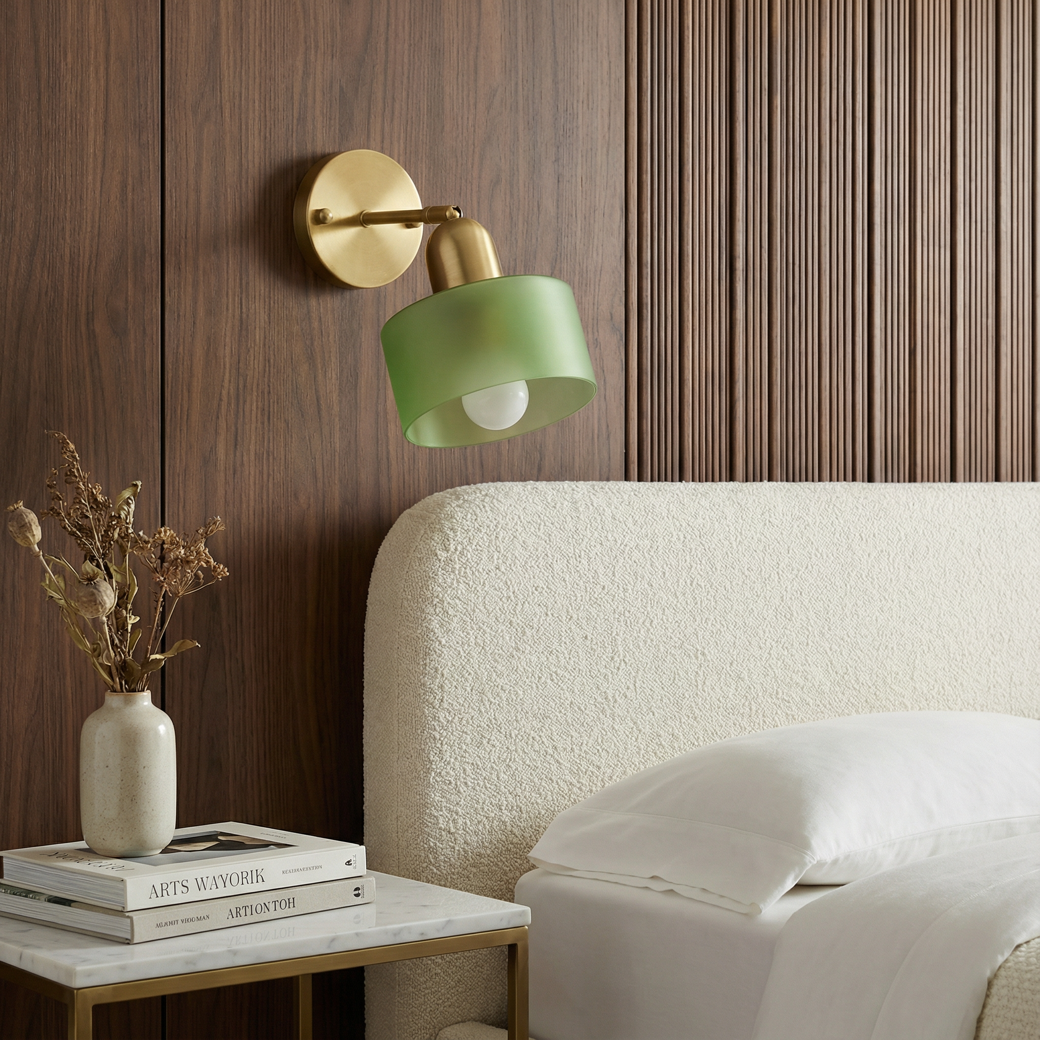 Modern Wall Light With Colored Glass Sconce And LED Compatibility For Warm Ambiance