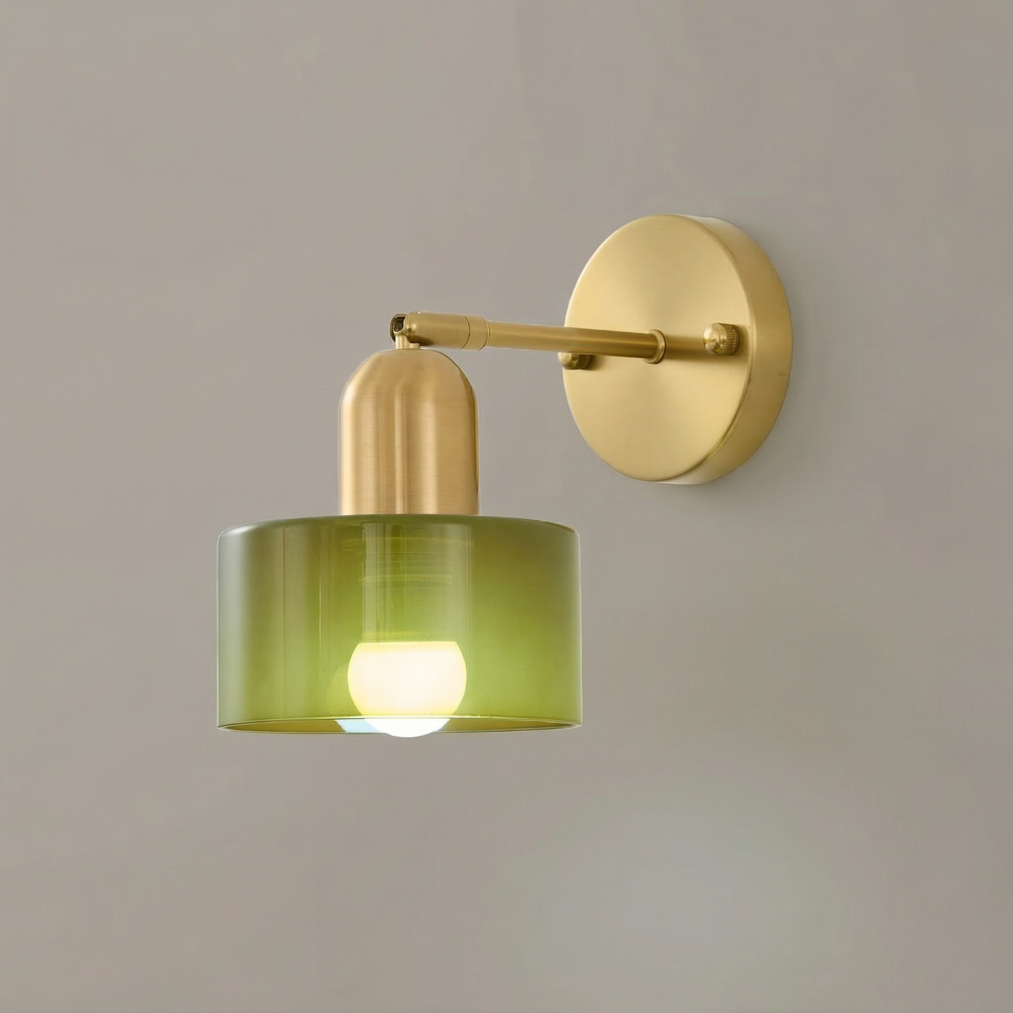 Modern Wall Light With Colored Glass Sconce And LED Compatibility For Warm Ambiance