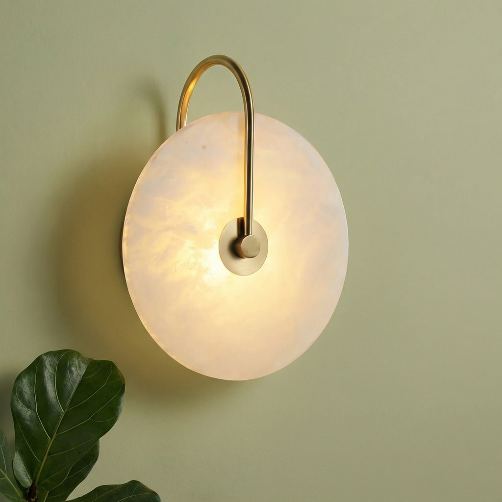 Elegant Aurora Marble Wall Lamp With Soft LED Light For Warm Ambiance