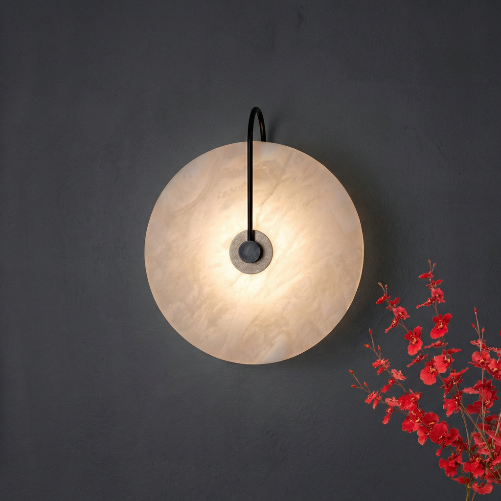 Elegant Aurora Marble Wall Lamp With Soft LED Light For Warm Ambiance