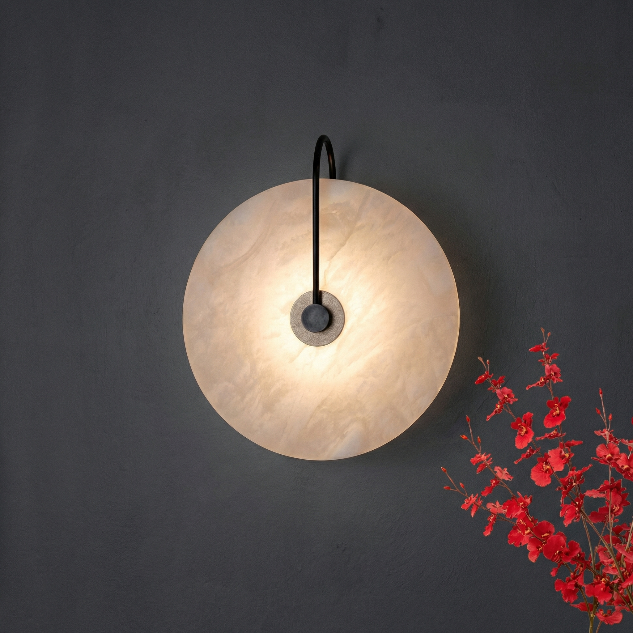 Elegant Aurora Marble Wall Lamp With Soft LED Light For Warm Ambiance
