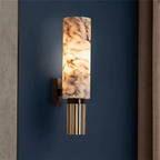 Contemporary Copper Stone Wall Light With LED Bulb For Warm Ambiance