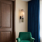 Contemporary Copper Stone Wall Light With LED Bulb For Warm Ambiance
