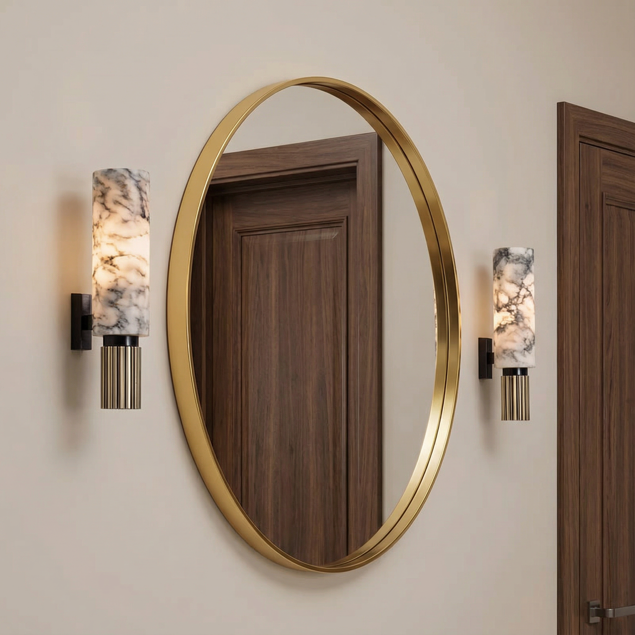 Contemporary Copper Stone Wall Light With LED Bulb For Warm Ambiance