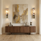 Contemporary Copper Stone Wall Light With LED Bulb For Warm Ambiance