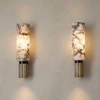 Contemporary Copper Stone Wall Light With LED Bulb For Warm Ambiance