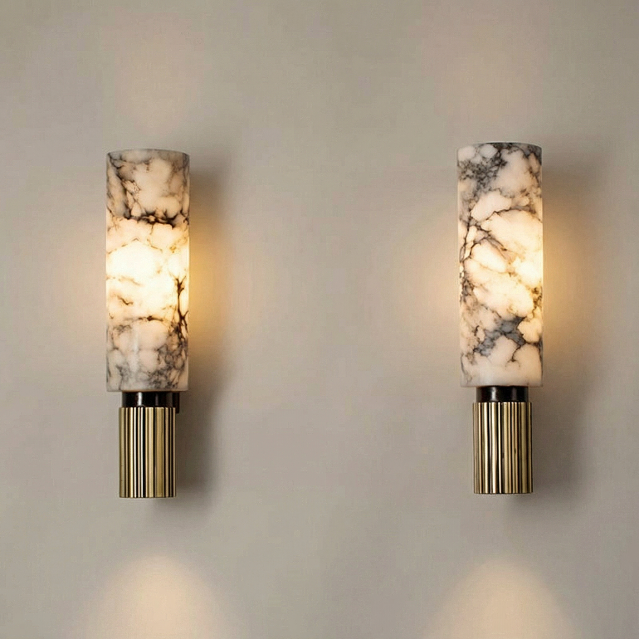 Contemporary Copper Stone Wall Light With LED Bulb For Warm Ambiance