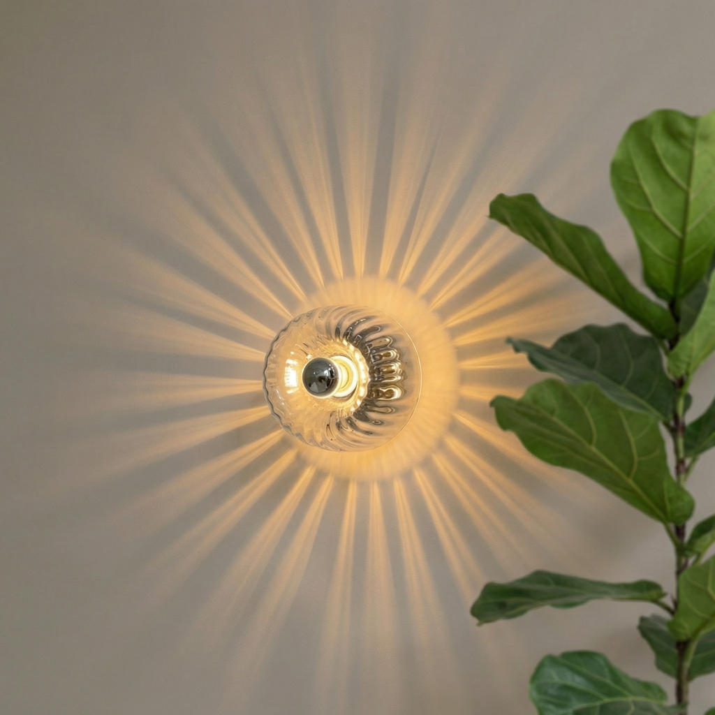 Contemporary Wall Light With Sculptural Glass Design And Soft LED Illumination