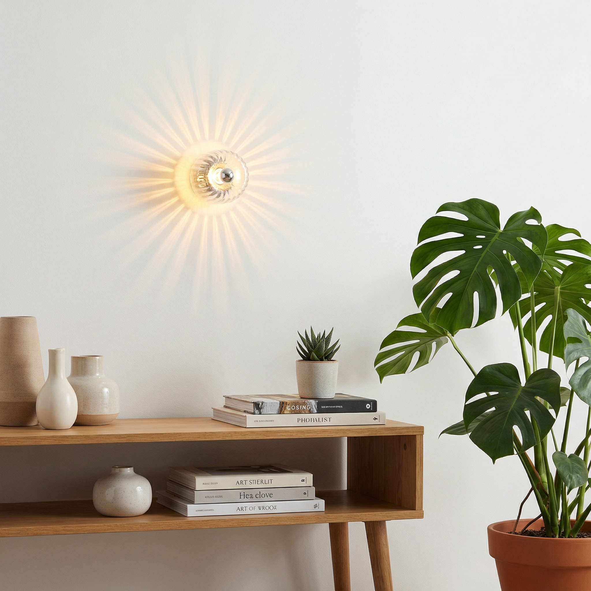 Contemporary Wall Light With Sculptural Glass Design And Soft LED Illumination