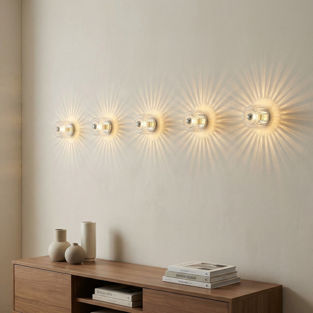 Contemporary Wall Light With Sculptural Glass Design And Soft LED Illumination